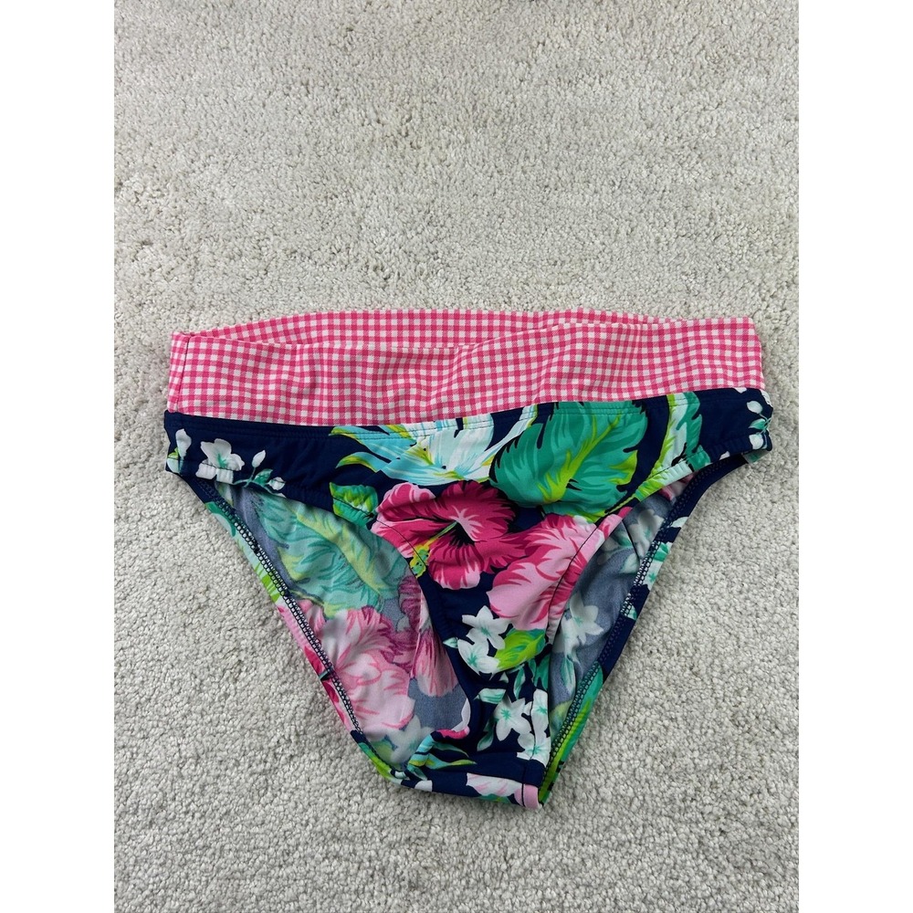 Venus Bikini Bottom Womens 4 Floral Pink Blue Hibiscus Gingham Swimwear Swimsuit